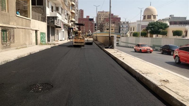 جانب من أعمال الرصف