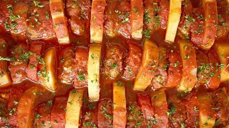صينية كفتة بالبطاطس