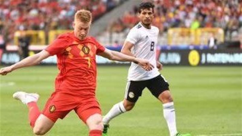 من مباراة مصر وبلجيكا