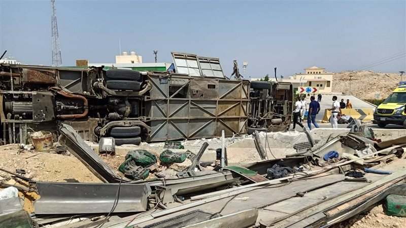 جانب من انقلاب الاتوبيس