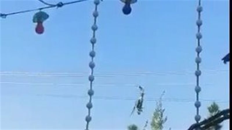 لحظة تحطم مروحية