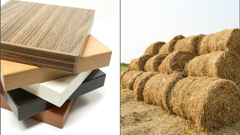 الواح خشبية وقش الأرز