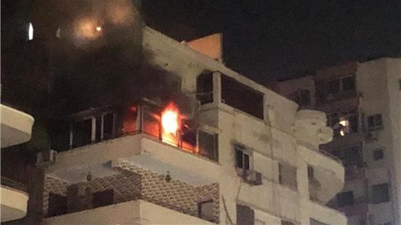 حريق شقة في الزيتون