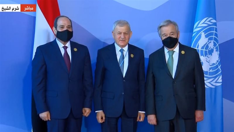 السيسي وجوتيريش أثناء
