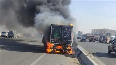 تفحم شخص في حريق سيارة نقل على الطريق الإقليمي 