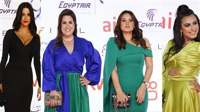 أبرزهن رشا مهدي وسينتيا خليفة.. فنانات حرصن على حضور فيلم السباحتان| صور