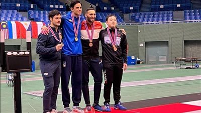 علاء أبو القاسم، رسالة وزير الرياضة للاعب بعد إنجاز كأس العالم للسلاح