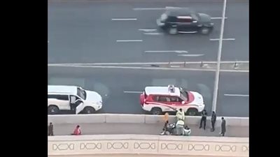 لحظة إنقاذ شرطة الإمارات لـ وافدا حاول الانتحار من أعلى جسر (فيديو)
