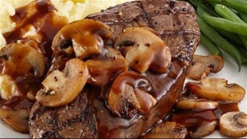 ستيك بصوص المشروم،