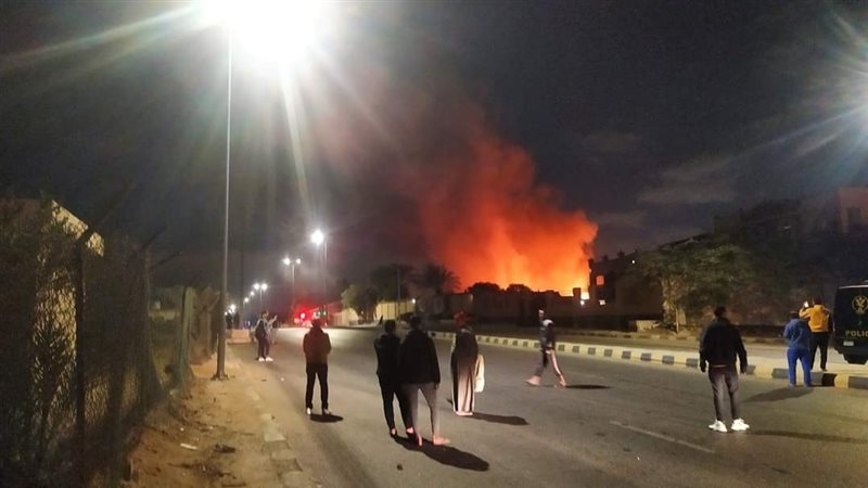 حريق هائل في مزرعة