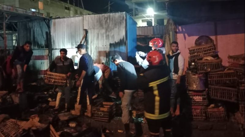 حريق سوق الغنم بالعامرية،