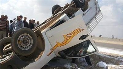 إصابة شخصين إثر انقلاب سيارة بوسط سيناء 
