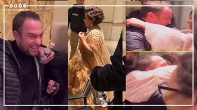 شيرين عبد الوهاب في أحضان حسام حبيب بعد حفلها بالكويت (فيديو)