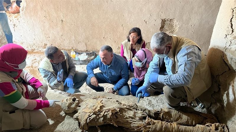 الكشف عن دفنات عائلية