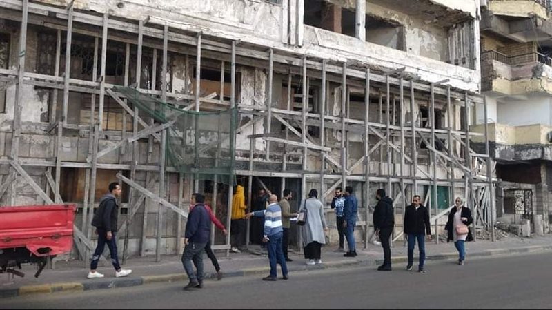 هدم عقار بالإسكندرية،