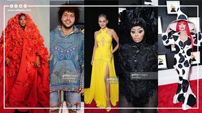 ما بين الأناقة والغرابة.. إطلالات النجوم علي السجادة الحمراء لحفل الجرامي (فيديو وصور)