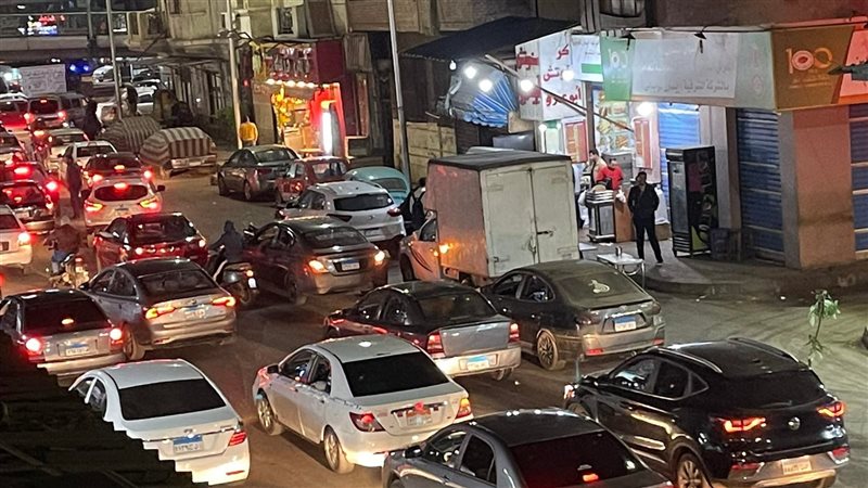 زحام مروري بسبب إغلاق