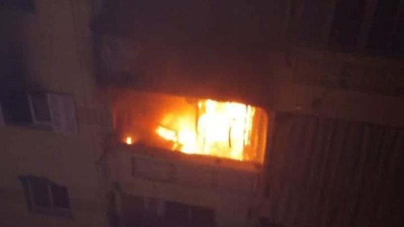حريق شقة بالإسكندرية،