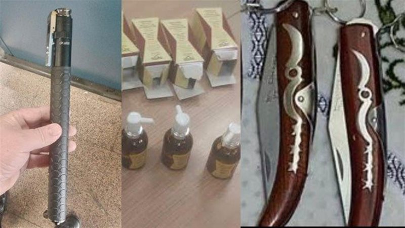 المضبوطات بحوزة رجال