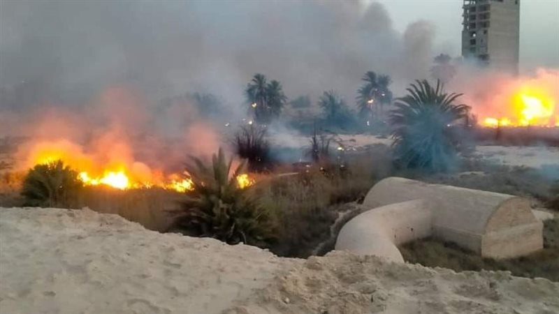  حريق بهيش في منطقة