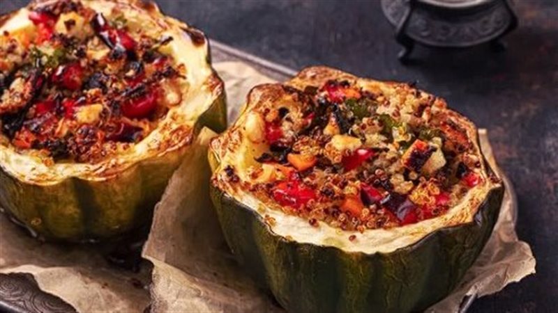 قرع محشي بالأرز واللحمة،