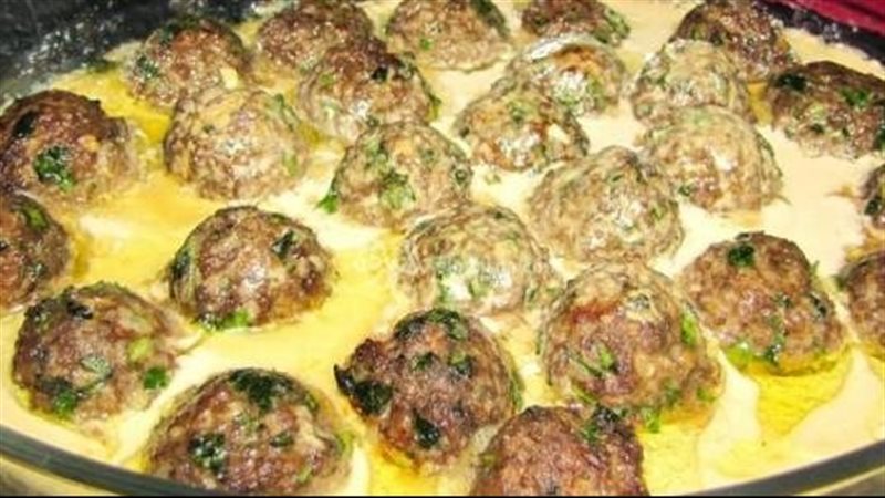 صينية الكفتة بالطحينة،