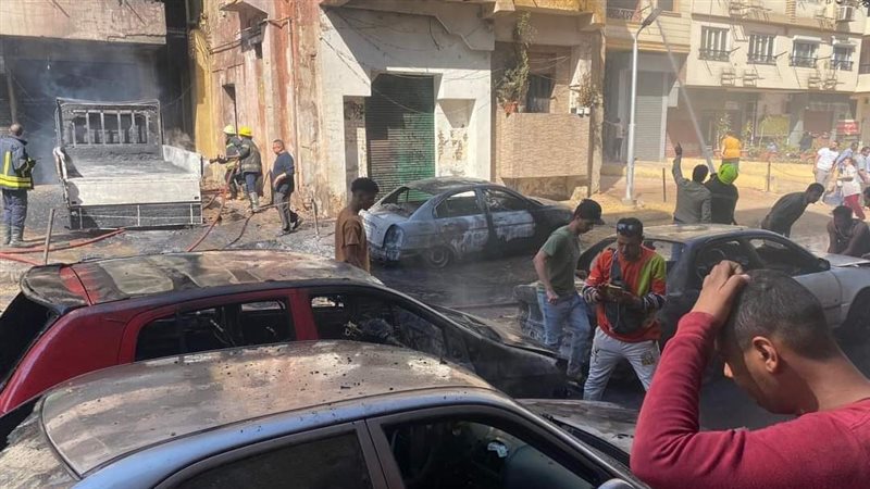 حريق سيارات شبرا