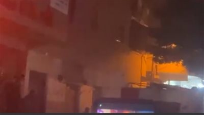  حريق هائل بمعرض للأجهزة الكهربائية بالخانكة 