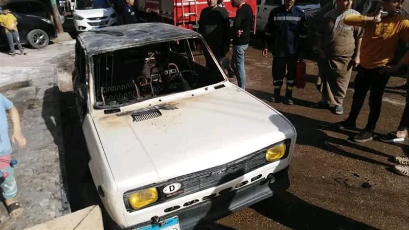 حريق بسيارة ببنها،
