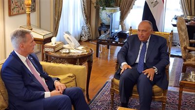 بدء اللقاء الثنائى بين شكرى ورئيس مجلس النواب الأمريكي (صور)