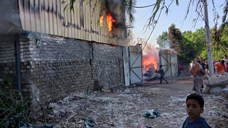 حريق بمصنع بالقليوبية،