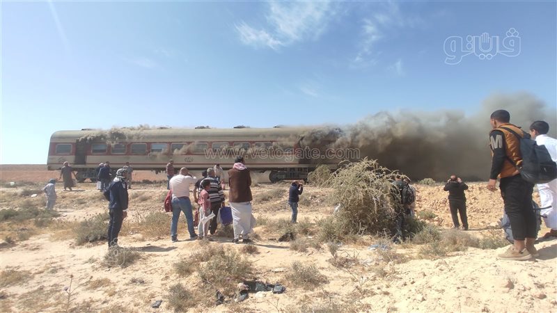  نشوب حريق في قطار