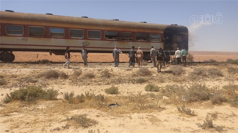 حريق بقطار مطروح