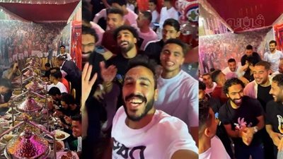 كهربا يعزم لاعبي الأهلي احتفالا بلقب السوبر (صور)