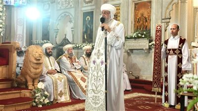  البابا تواضروس يصلي قداس الأحد في بازيليك القديس يوحنا