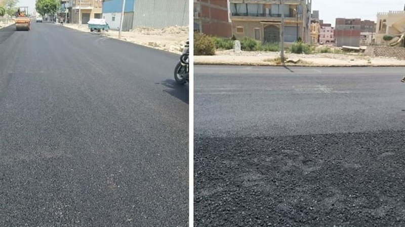 أعمال رصف طرق بمحافظة