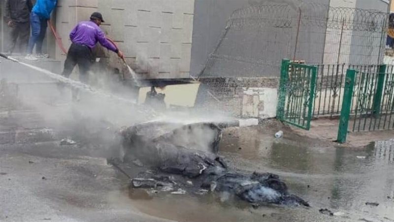 حريق كشك أمن إدارى