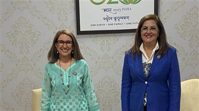 وزيرة التخطيط تختتم زيارتها للهند ومشاركتها باجتماع وزراء التنمية