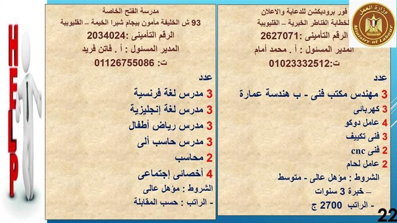 وظائف بالقليوبية،