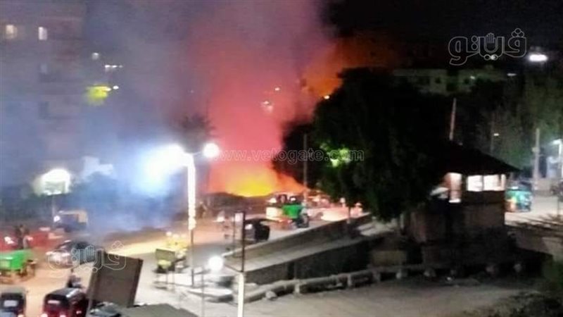 نشوب حريق بجوار محطة