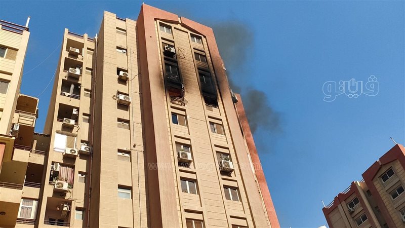 جانب من الحريق بالمعادي،