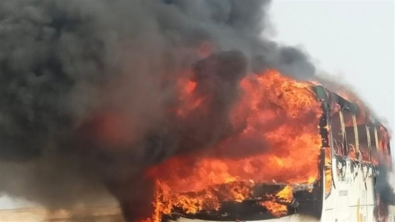 حريق أتوبيس بالبحر