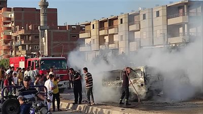 نقل 3 مصابين بحروق من الدرجة الثانية للدمرداش بحريق بدر