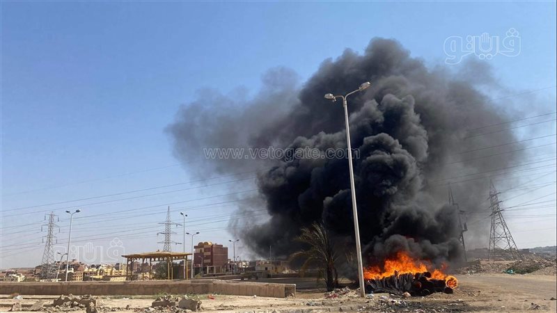 حريق فى حديقة بأسوان،