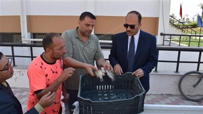 رئيس جامعة العريش يشهد حصاد المزارع السمكية بكلية المصايد البحرية 