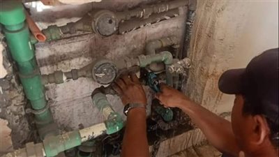 حملة موسعة لضبط وصلات المياه المخالفة بدمياط الجديدة 