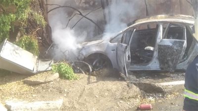 اشتعال سيارة ملاكي بدون مصابين بالرحاب 