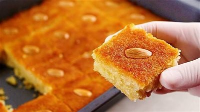 طريقة عمل البسبوسة، بزيت الزيتون زي المحلات