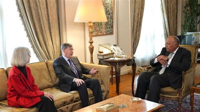 وزير الخارجية يبحث مع المبعوث الأمريكي للقضايا الإنسانية أهمية استمرار تدفق المساعدات لغزة 