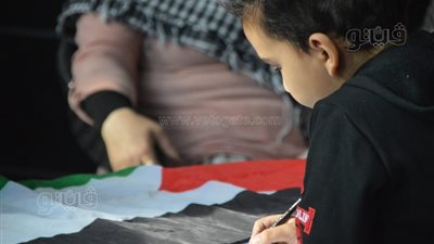 ارسم مع فلسطين، ورشة رسم للأطفال في اليوم التضامني بنقابة الصحفيين (صور)
